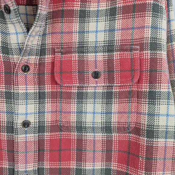 Men's Orvis Heavy Knit 100% Cotton Button Up Plaid Shirt Medium - Picture 6 of 7